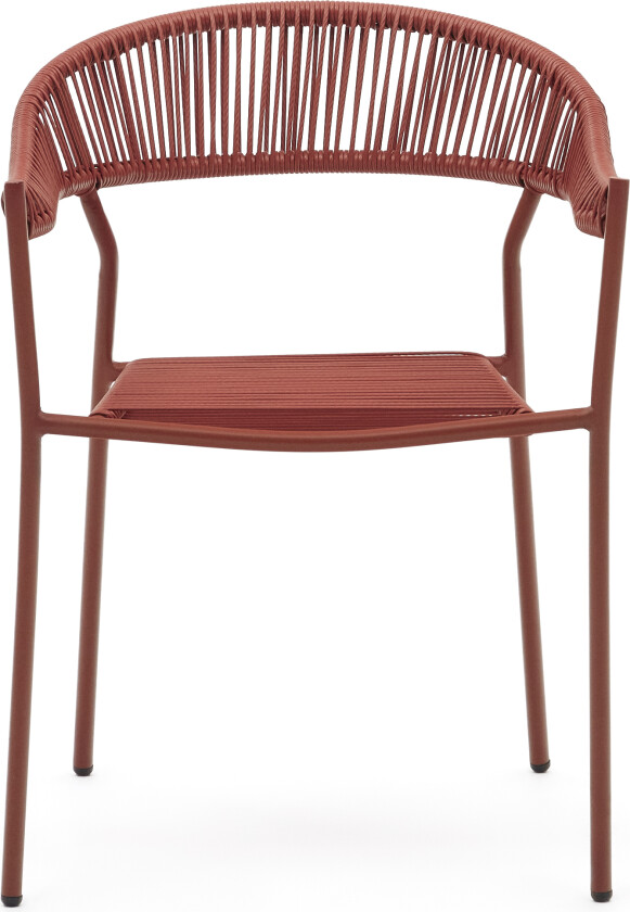 LAFORMA Futadera hagestol, med armlener - terrakotta syntetisk kurv og terrakotta stål
