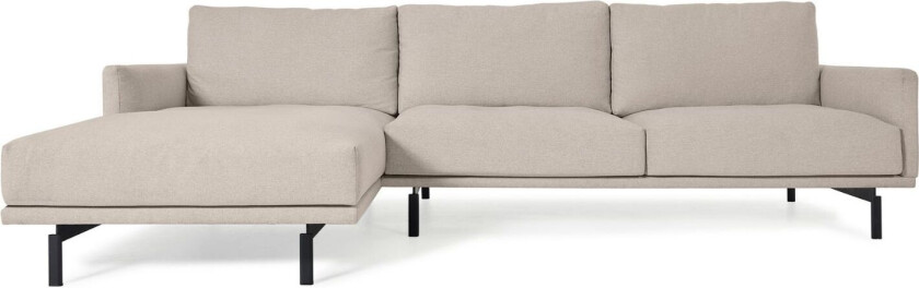 LAFORMA Galene 3-manns sofa, med venstre sjeselong - beige resirkulerte fibre og jern