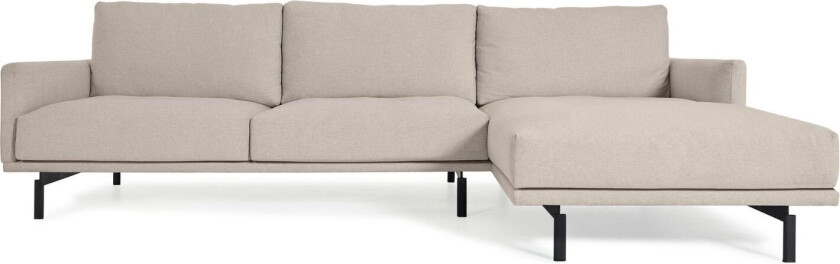 LAFORMA Galene 3-manns sofa, med høyre sjeselong - beige resirkulerte fibre og jern