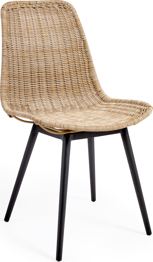 LAFORMA Equal hagestol - naturlig polyrattan og sort aluminium