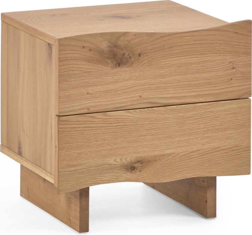 LAFORMA Rasha nattbord, m. 2 skuffer - naturlig eikefiner og naturlig eik (49x45)