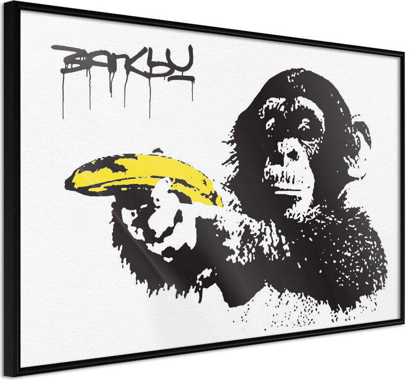 ARTGEIST Plakat med ramme - Banksy: Banana Gun I Gull