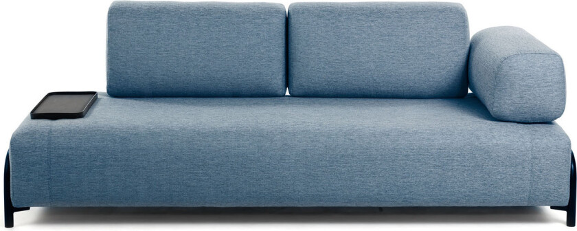 LAFORMA Compo 3-manns sofa med lite brett - blått stoff og metall
