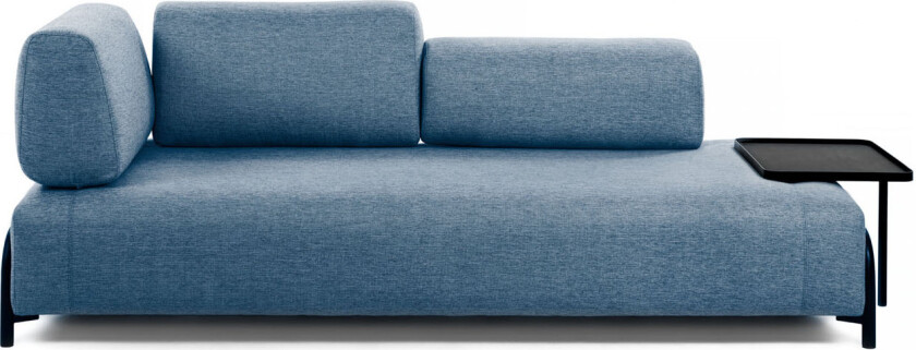 LAFORMA Compo 3-manns sofa med stort brett - blått stoff og metall