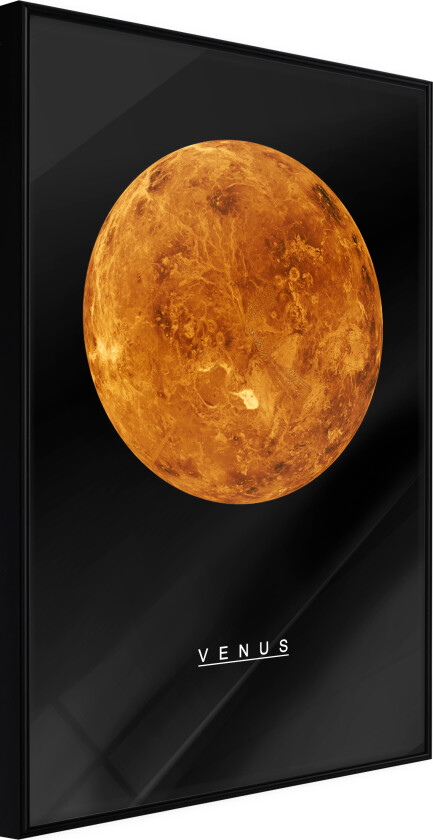 ARTGEIST-plakat med ramme - Solsystemet: Venus Gull med passepartout