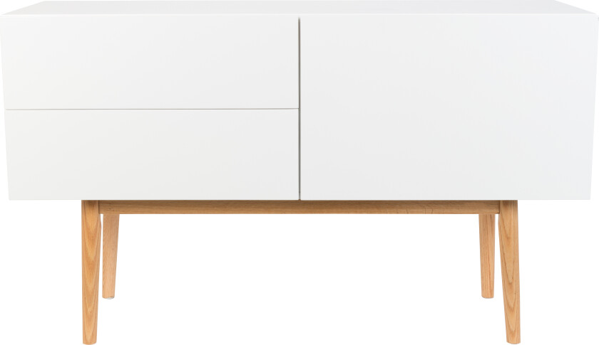 ZUIVER High On Wood skjenk, m. 2 skuffer og 1 dør - MDF og brun eik