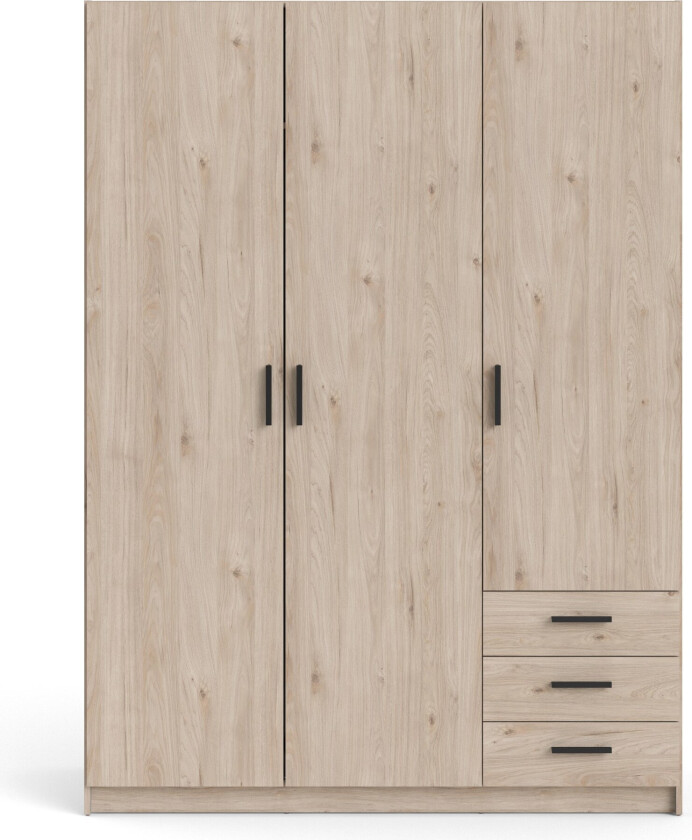 TWILUM Sprint Garderobe 3 dører + 3 skuffer - ParcelJackson Hickory Jackson Hickory