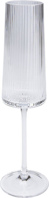 KARE DESIGN Riffle champagneglass, med riller - klart glass (H:25)