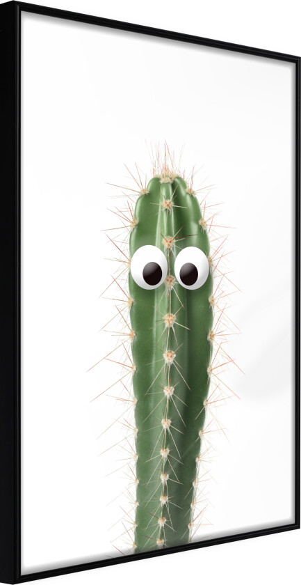 ARTGEIST Plakat med ramme - Funny Cactus I Gull med passepartout