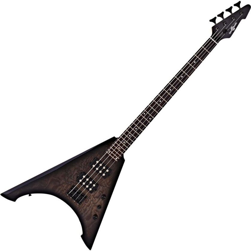 Gear4Music Harlem V Bassgitar fra Gear4music Trans Black