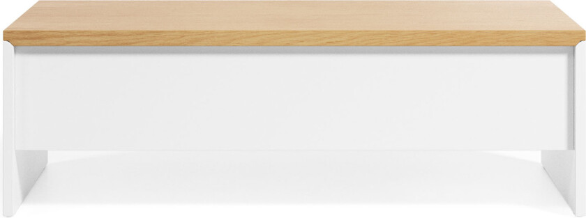LAFORMA Abilen salongbord, med bordplate som kan heves - naturlig eikefiner og hvit MDF (110x60)