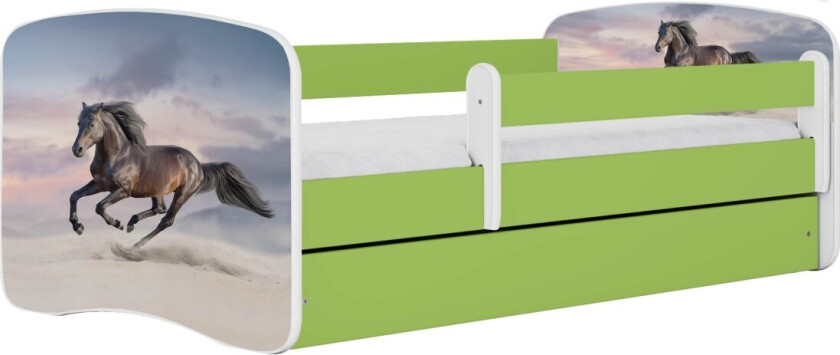 KOCOT KIDS Bed babydreams grønn galopphest uten skuff med madrass 140/70