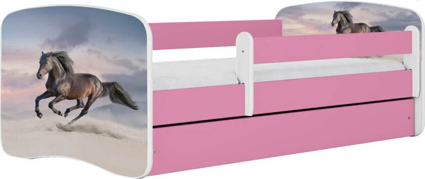 KOCOT KIDS Seng babydreams rosa galopphest uten skuff med madrass 140/70