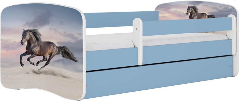 KOCOT KIDS Seng babydreams blå galopphest uten skuff med madrass 140/70