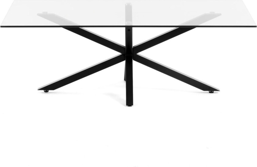 LAFORMA rektangulært Argon salongbord - klart glass og svart stål (130x70)