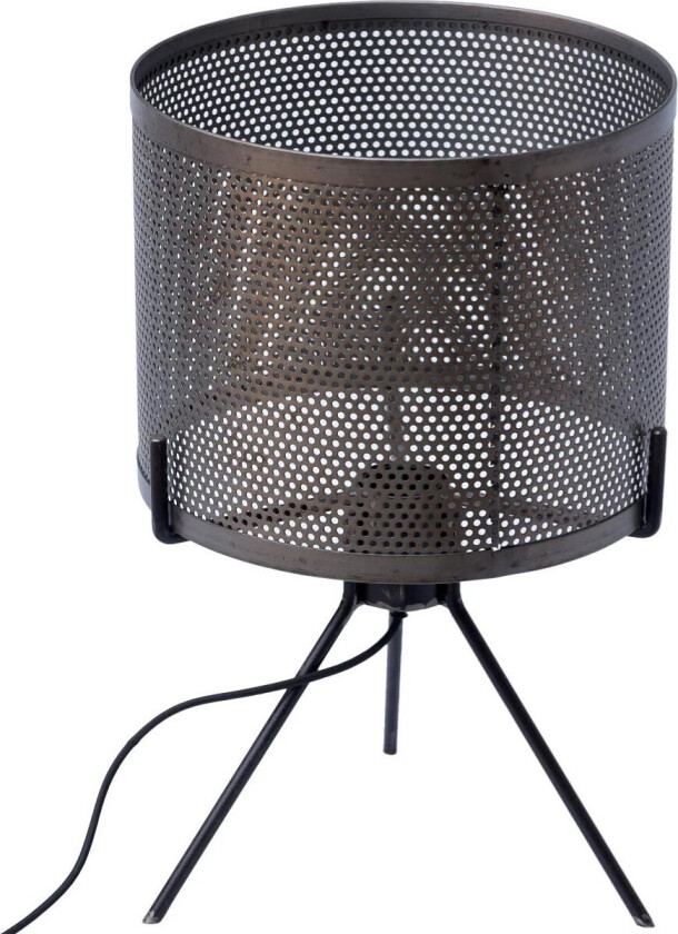 TRADEMARK LIVING rund bordlampe - jern med klar lakk (Ø 25)