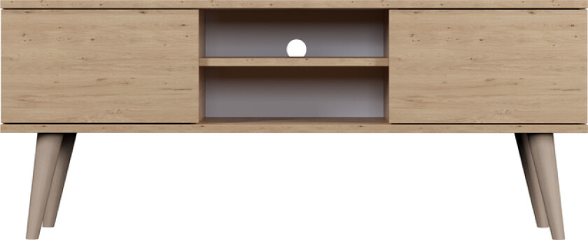 KOCOT RTV Toronto TV-bord, m. 2 dører og 1 hylle - naturlig bøketre (120x35)