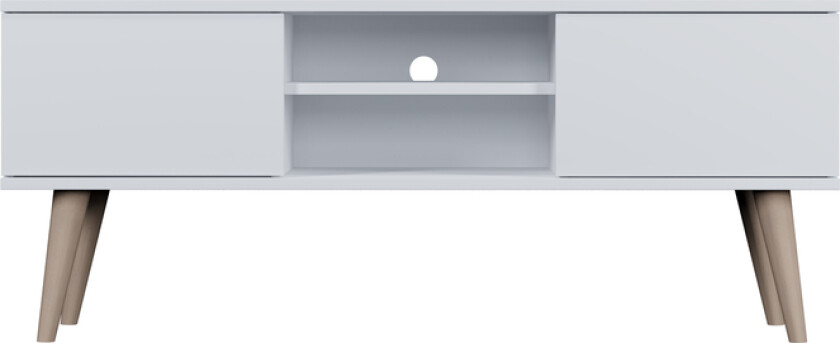 KOCOT RTV Toronto TV-bord, m. 2 dører og 1 hylle - hvit bøk (120x35)