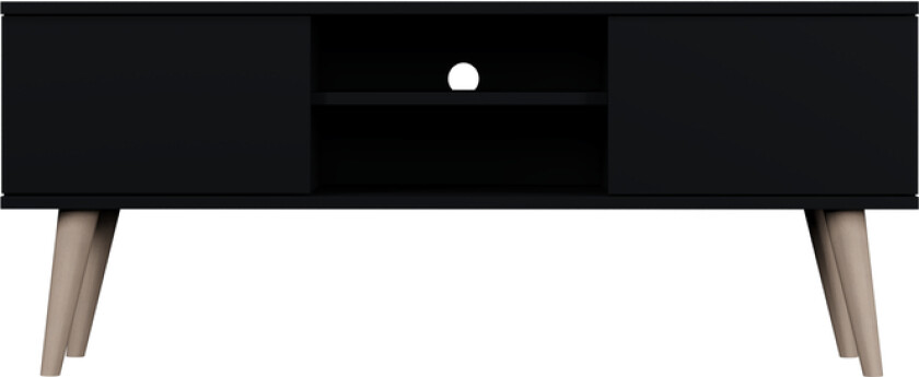 KOCOT RTV Toronto TV-bord, m. 2 dører og 1 hylle - svart bøk (120x35)