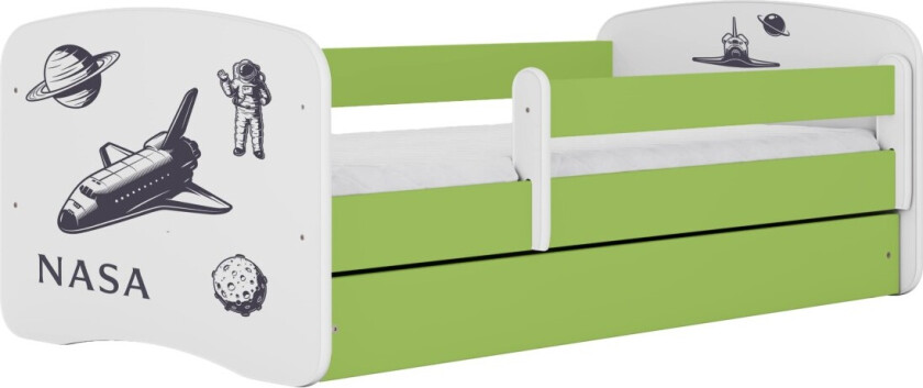 KOCOT KIDS Seng babydreams grønn nasa uten skuff med madrass 140/70