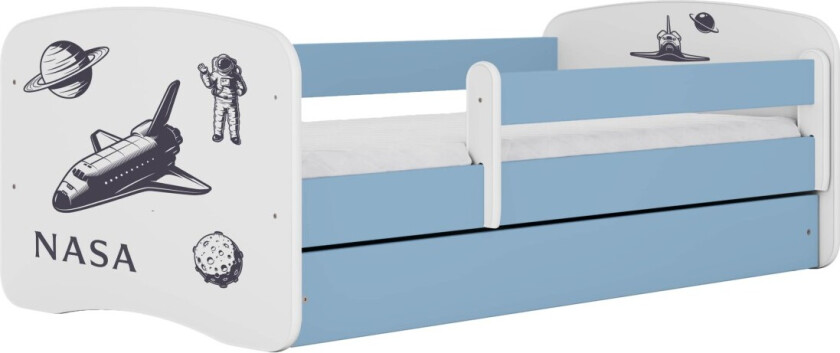 KOCOT KIDS Seng babydreams blå nasa uten skuff med madrass 140/70