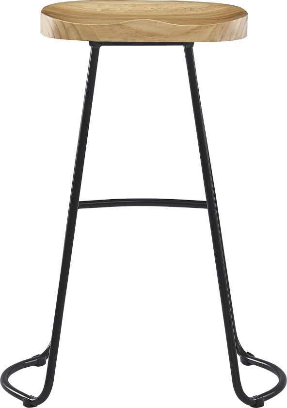 NORDLYS Tabnikko-Gris barstol, med fotstøtte - ask og sort metall