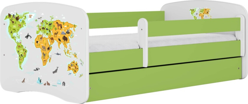 KOCOT KIDS Seng babydreams grønt kort uten skuff med madrass 140/70