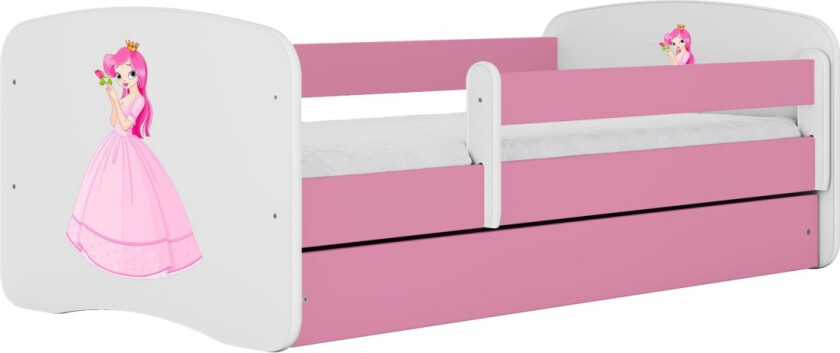 KOCOT KIDS Seng babydreams rosa prinsesse uten skuff med madrass 140/70