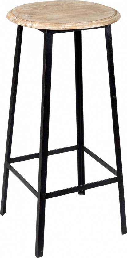 VAREMERKE LIVING barkrakk - svart jern og lyst tresete (Ø 36)