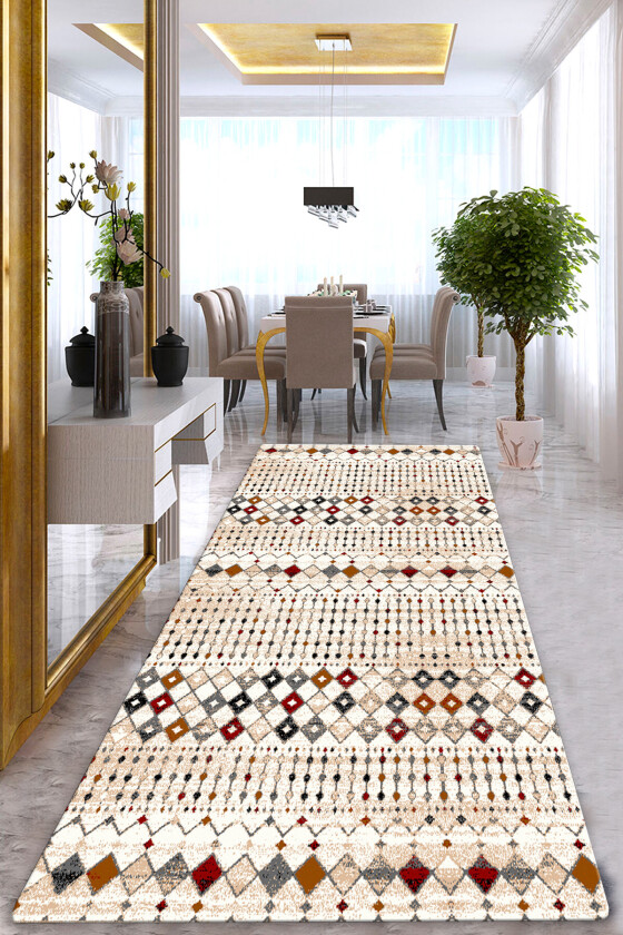 Bilde av TEPPI Flecha Hall-teppe med mønster, rektangulært - flerfarget polyester (100x300)