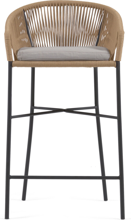 LAFORMA Yanet barkrakk, med pute, armlener og fotstøtte - beige ledning og stål