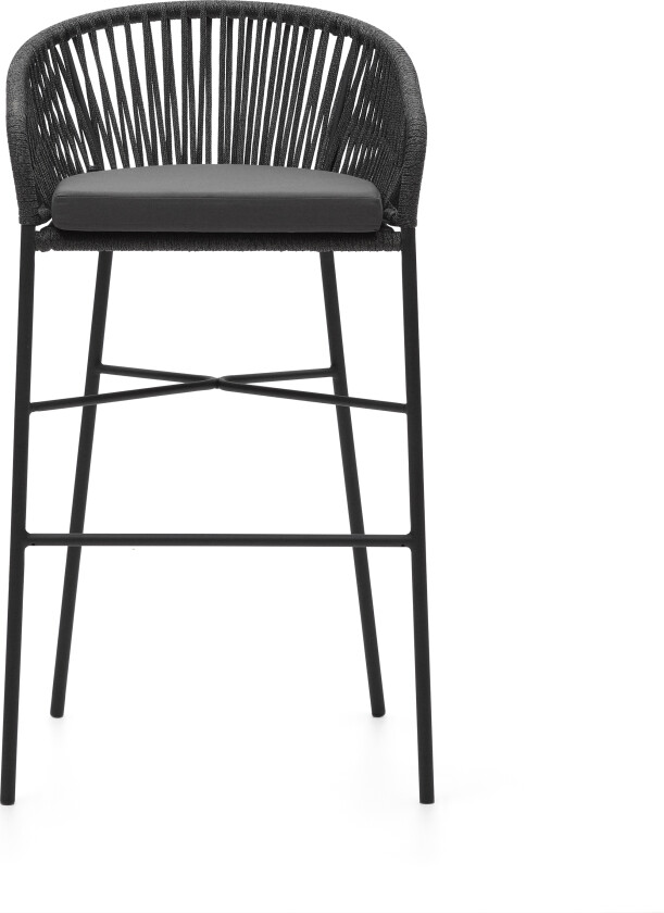 LAFORMA Yanet barkrakk, med pute, armlener og fotstøtte - svart ledning og svart stål