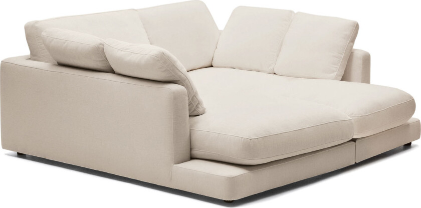 LAFORMA Gala 3-manns sofa, med dobbel sjeselong - beige stoff (210cm)