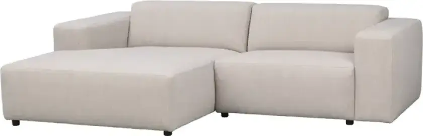 ROWICO Willard sofa 3-seters sjeselong V lys beige stoff Alice #1 (k4)