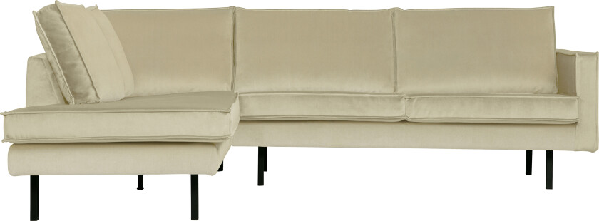 BEPUREHOME Rodeo hjørnesofa, venstre - pistasjfløyel