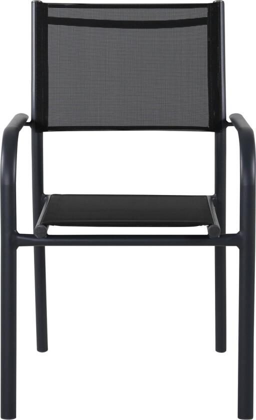 VENTURE DESIGN Santorini hagestol, med armlener - svart tekstilene og aluminium