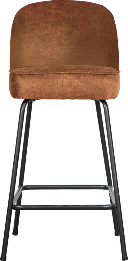 BEPUREHOME Vogue barkrakk, med ryggstøtte og fotstøtte - konjakkstoff og sort metall