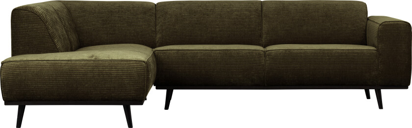 BEPUREHOME Statement hjørnesofa, venstre - varmgrønt jacquardvevd stoff