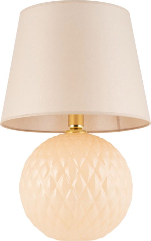 Santana bordlampe - naturstoff og sort glass