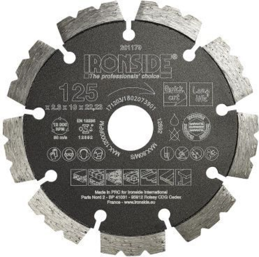 201179 Kappeskive universell, 125 x 22,23 x 2,3 mm