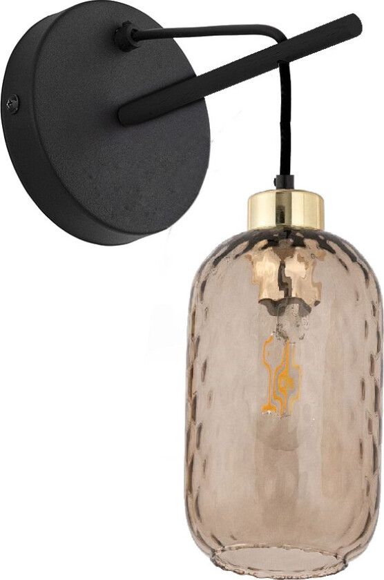 Pescara vegglampe - glass og sort metall