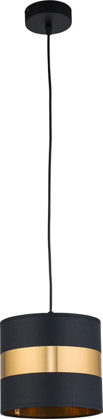 Paris taklampe 200 - svart stoff og gullmetall