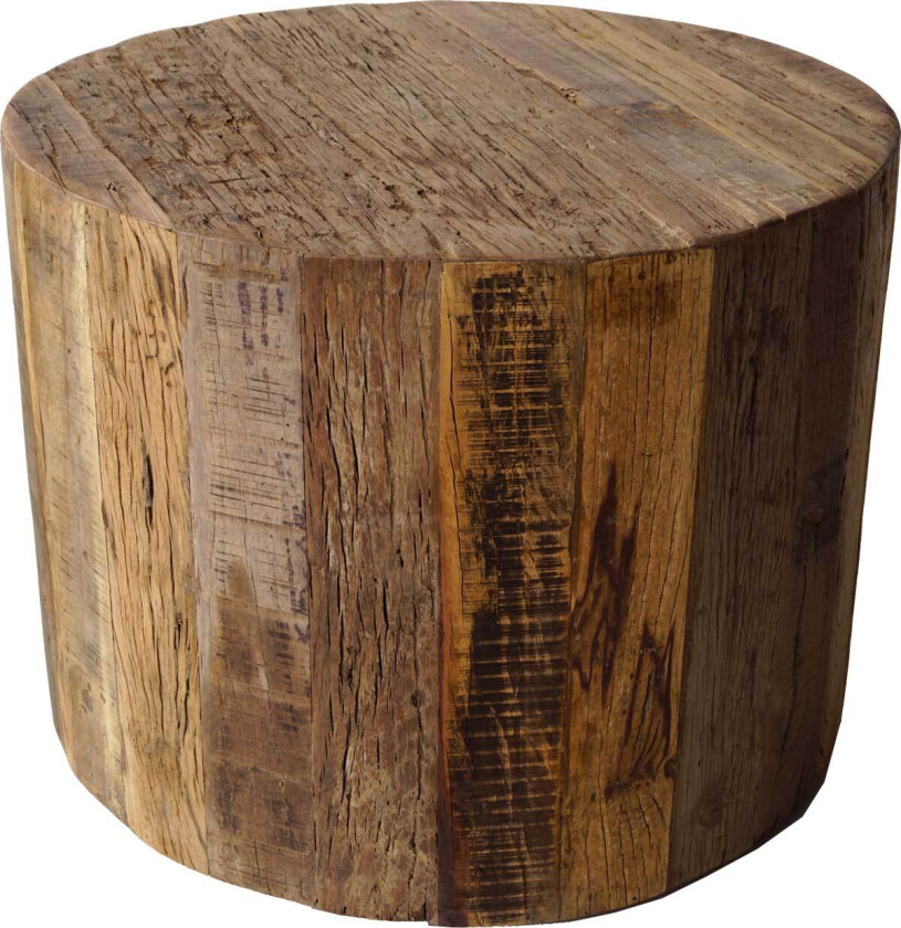 TRADEMARK LIVING sofabord - resirkulert tre, med hjul, rundt (Ø 60)