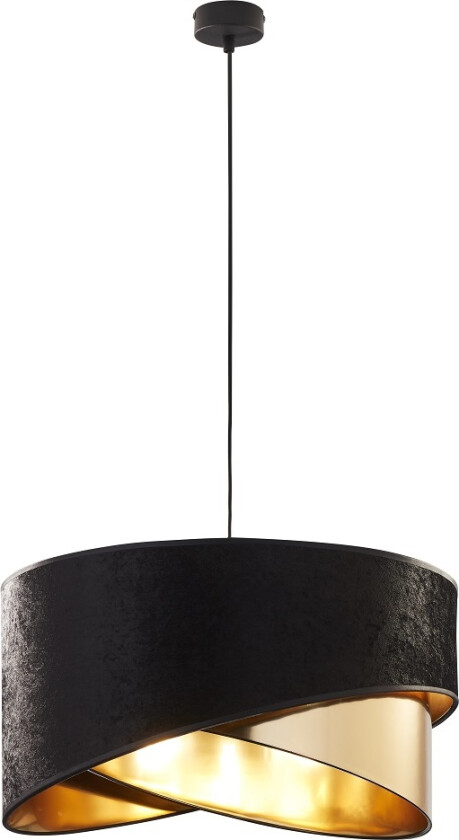 Tercino taklampe 500 - svart stoff og gullmetall