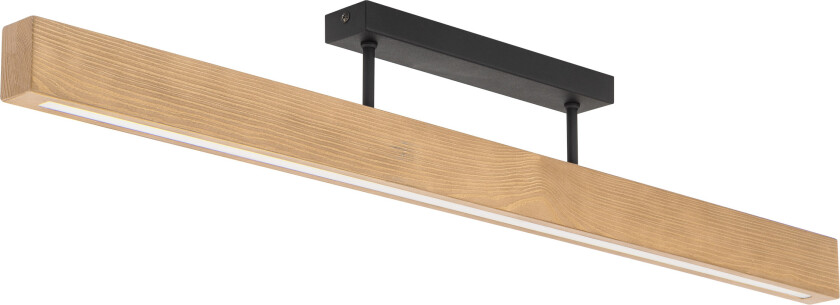 Teo LED-taklampe 960 - naturlig tre og sort metall