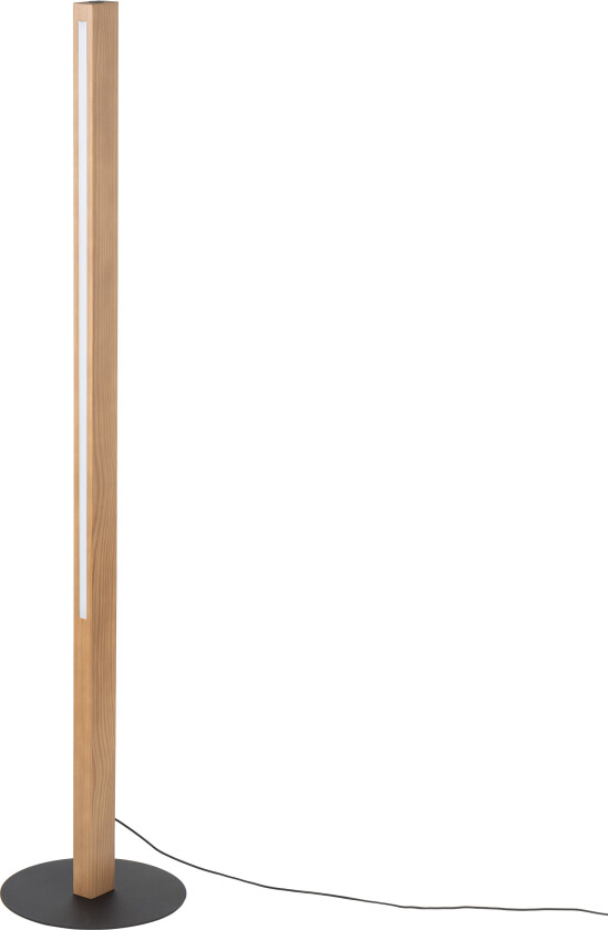 Teo LED gulvlampe - naturlig tre og sort metall