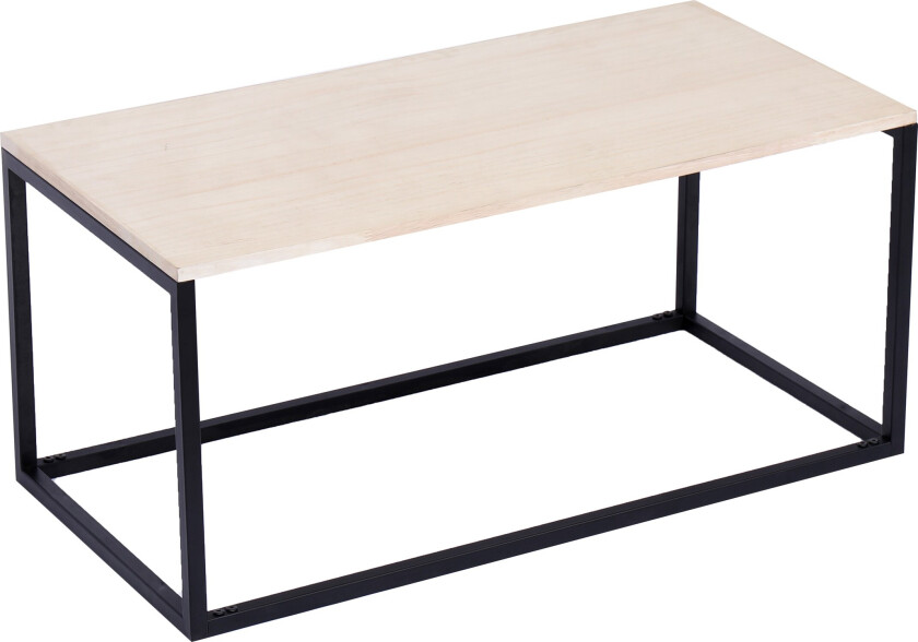 NORDLYS Sapporo salongbord, rektangulært - furu og svart metall (90x45)