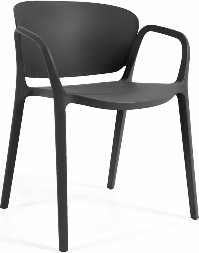 LAFORMA Ania hagestol, med armlener - sort polypropylen