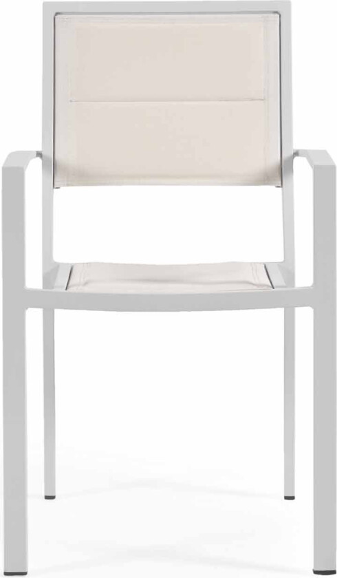 LAFORMA Sirley hagestol, med armlener - hvit tekstilene og aluminium