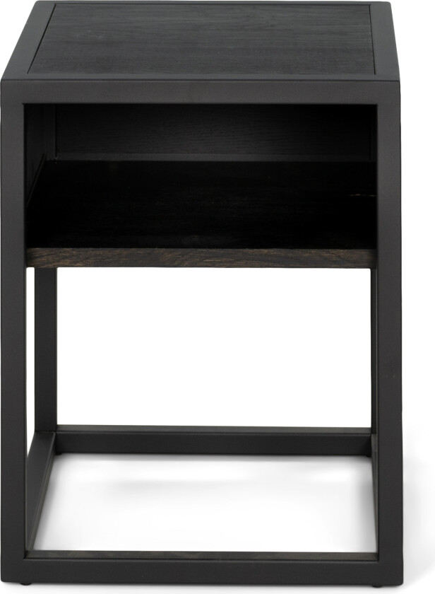 SPINDER DESIGN Diva One-Nightstand nattbord, m. 1 hylle - svart eik og svart stål (40x40)